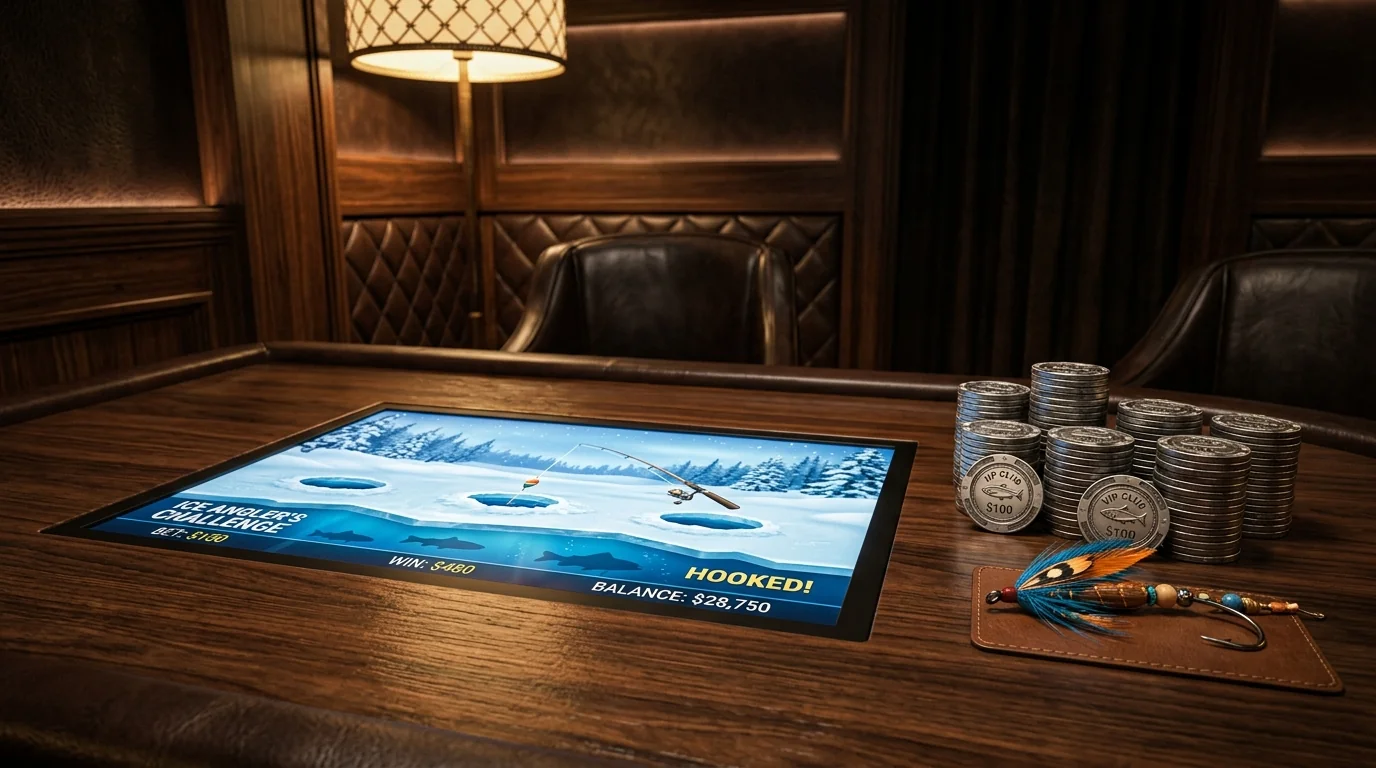 Mobile interface for ice fishing game